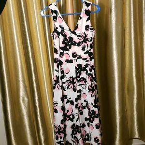 Nordstrom Midi Pink Floral Dress XS